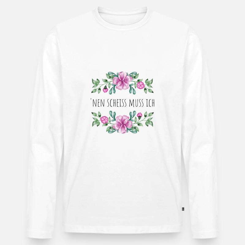 nen Scheiß muss ich - Männer Premium Bio Langarmshirt - Weiß