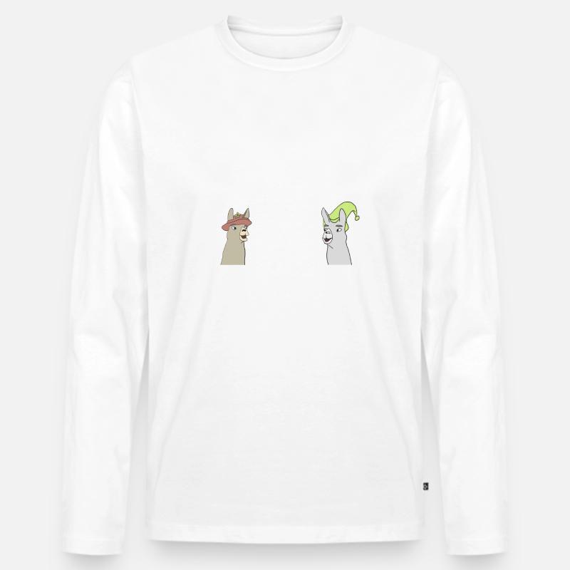 LAMAS - Männer Premium Bio Langarmshirt - Weiß
