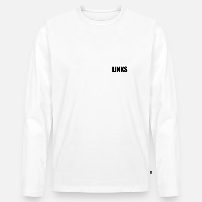 LINKS - Männer Premium Bio Langarmshirt - Weiß