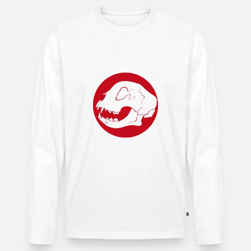 cat red white - Männer Premium Bio Langarmshirt - Weiß