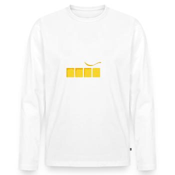 Bar de chargement - T-shirt manches longues Premium bio Homme - blanc - Devant - Nico (187cm)