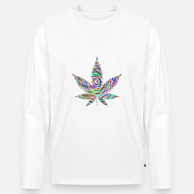weed - Männer Premium Bio Langarmshirt - Weiß