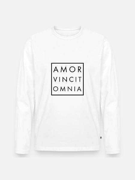 Amor vincit omnia N - Men's Premium Organic Long Sleeve Shirt - white