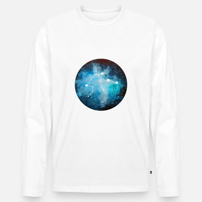Sternzeichen Wassermann - Männer Premium Bio Langarmshirt - Weiß