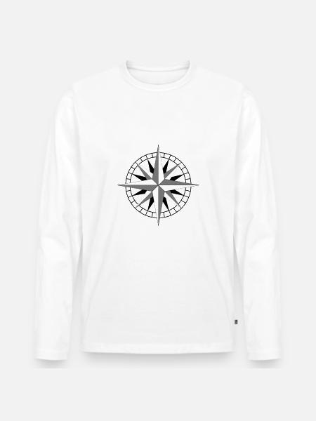 wind rose - Men's Premium Organic Long Sleeve Shirt - white