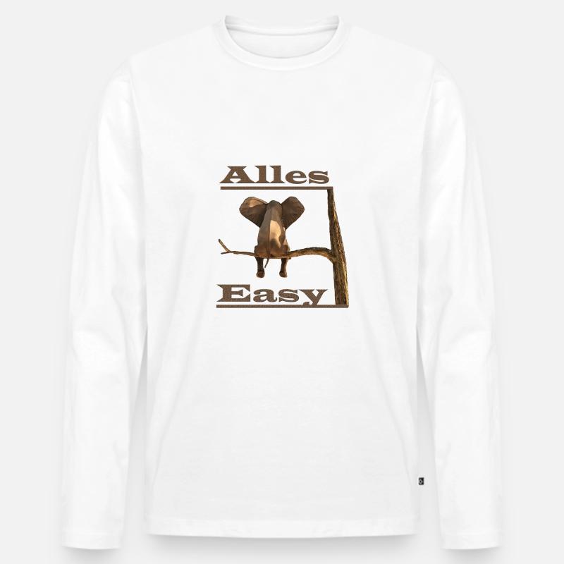alles easy - Männer Premium Bio Langarmshirt - Weiß