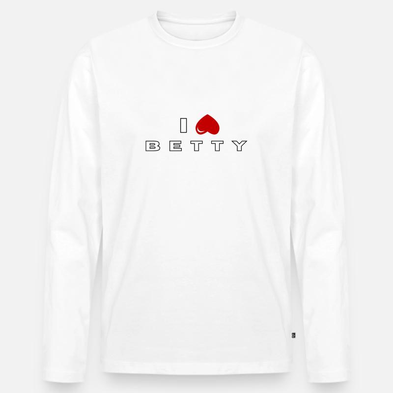 Ich hasse Betty - Männer Premium Bio Langarmshirt - Weiß