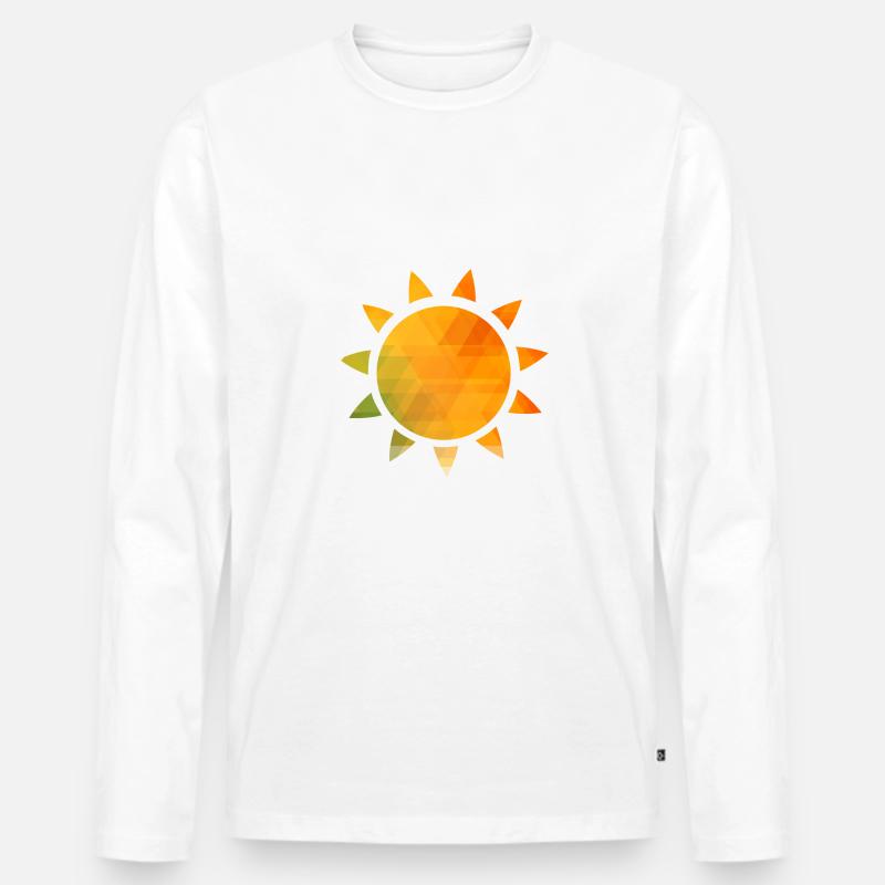 Sonne - Männer Premium Bio Langarmshirt - Weiß