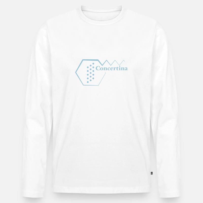 Conci1 3 - Männer Premium Bio Langarmshirt - Weiß