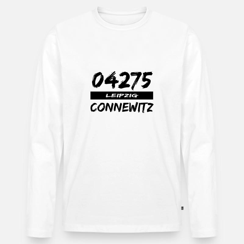 04275 Leipzig Connewitz tshirt - Männer Premium Bio Langarmshirt - Weiß