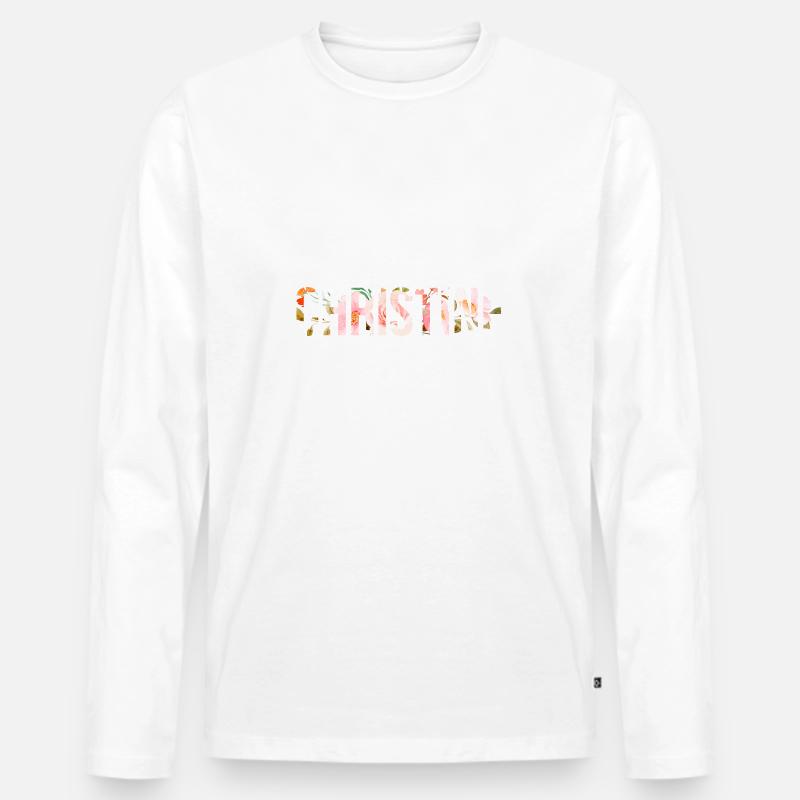 Christine - Männer Premium Bio Langarmshirt - Weiß