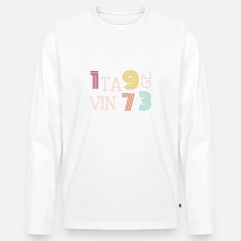 Weinlese - Männer Premium Bio Langarmshirt - Weiß