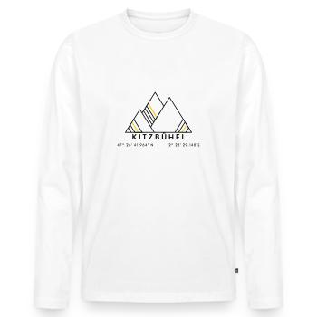 Minimalistisches Kitzbühel-Logo - Männer Premium Bio Langarmshirt - Weiß - Vorne - Nico (187cm)