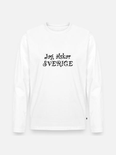Ich liebe Schweden - Männer Premium Bio Langarmshirt - Weiß