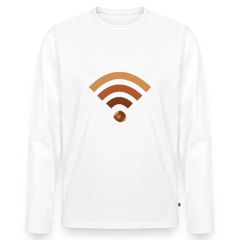 wifi haselnuss - Männer Premium Bio Langarmshirt - Weiß - Vorne - Nico (187cm)