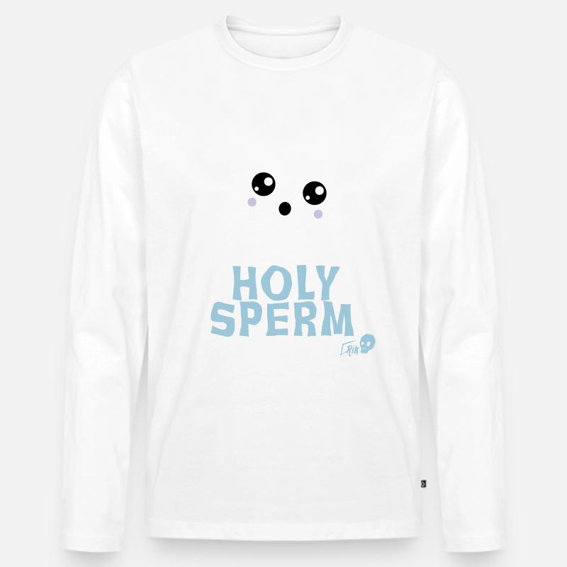 Holy Sperm - Männer Premium Bio Langarmshirt - Weiß