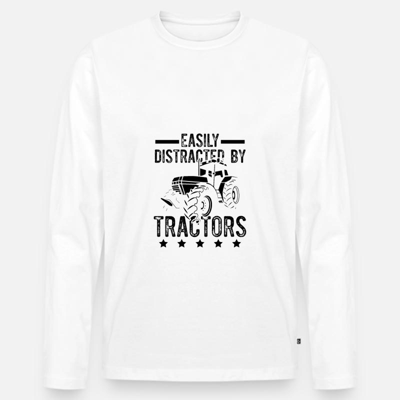 traktor farmer - Männer Premium Bio Langarmshirt - Weiß
