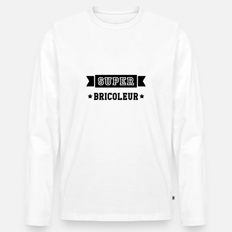 Super Handwerker - Männer Premium Bio Langarmshirt - Weiß