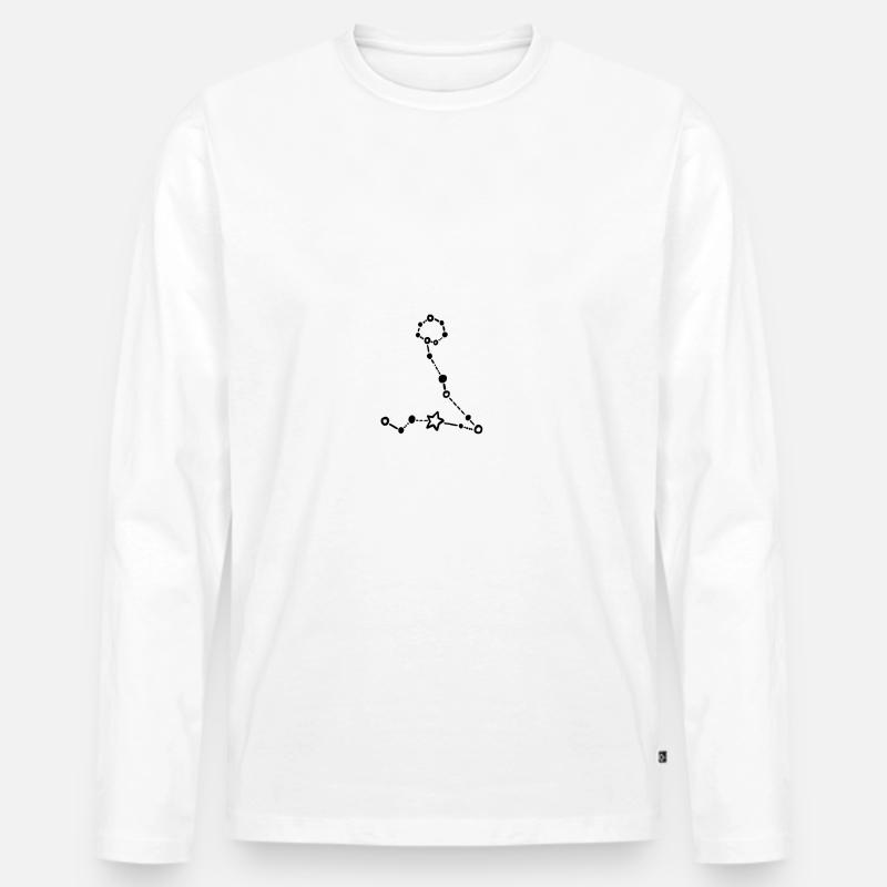 Sternzeichen Fische schwarz - Männer Premium Bio Langarmshirt - Weiß