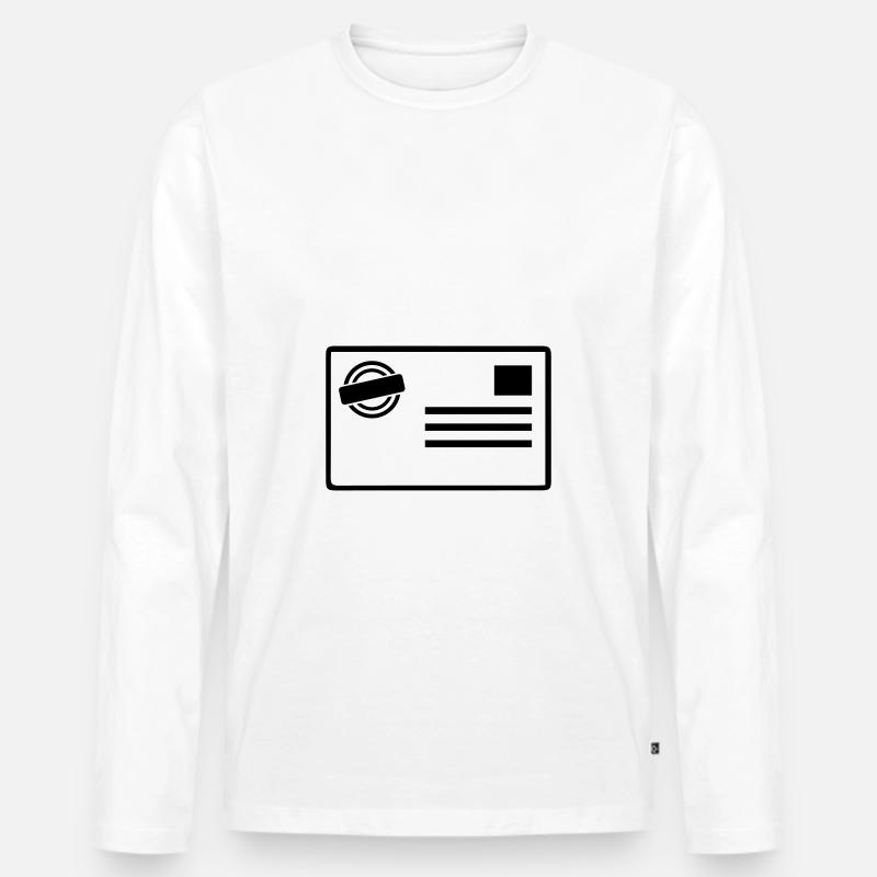 Postkarte - Männer Premium Bio Langarmshirt - Weiß