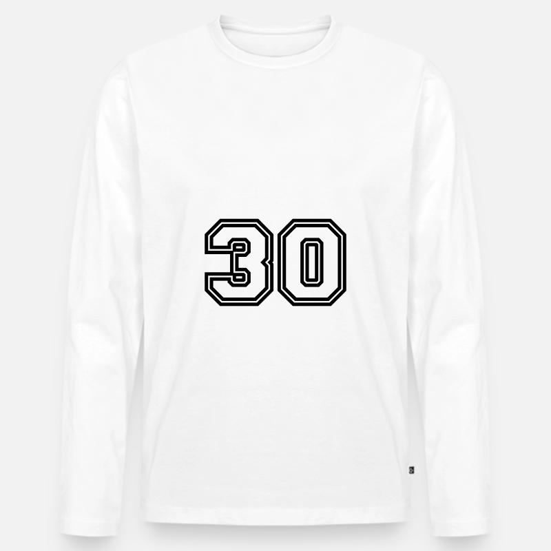 30 Zahl symbol - Männer Premium Bio Langarmshirt - Weiß