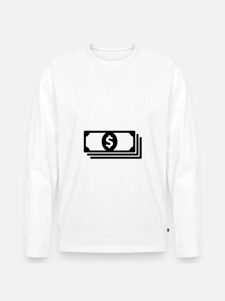 Symbole d’argent liquide - T-shirt manches longues Premium bio Homme - blanc