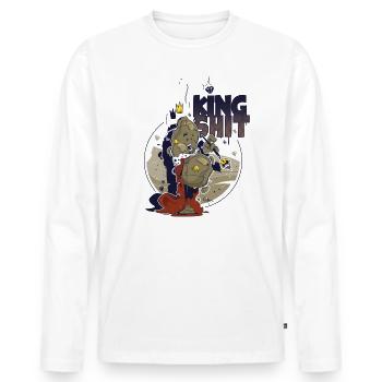 Re Merda - Maglia a manica lunga ecologica premium da uomo - bianco - Fronte - Nico (187cm)