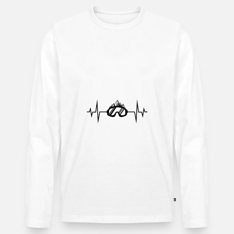 ski brille frequenz - Männer Premium Bio Langarmshirt - Weiß