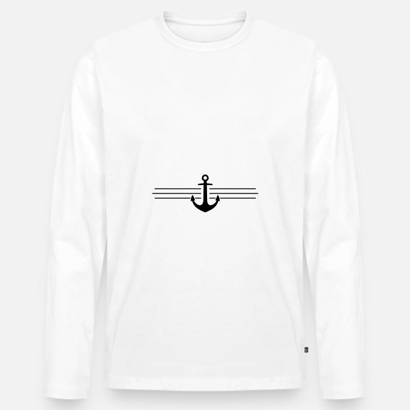 anker symbol - Männer Premium Bio Langarmshirt - Weiß