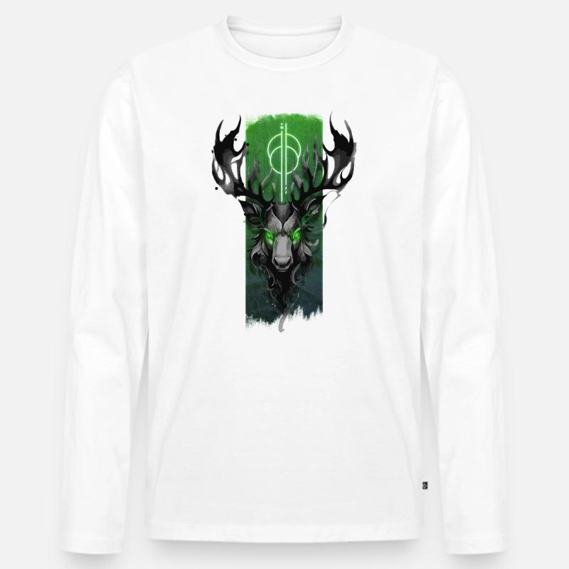 Majestätisches Geweih: Elchkopf - Männer Premium Bio Langarmshirt - Weiß