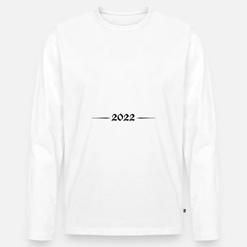 2022 jahr - Männer Premium Bio Langarmshirt - Weiß