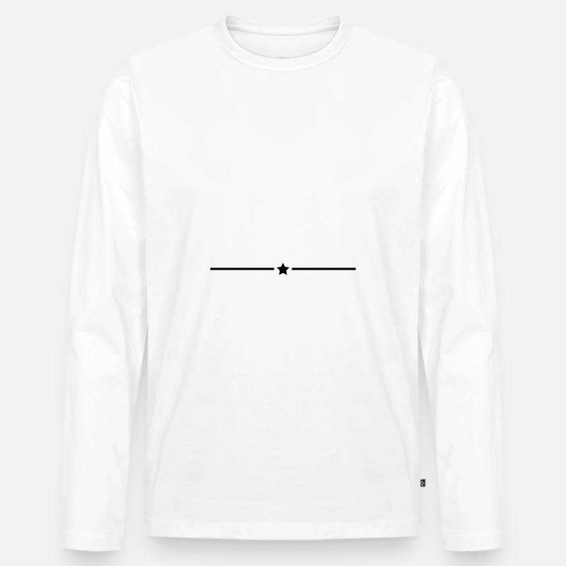 stern linie - Männer Premium Bio Langarmshirt - Weiß