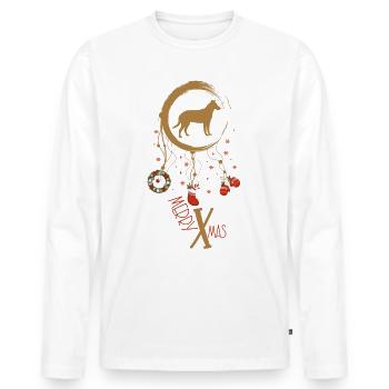 Glatter Collie Weihnachten Weihnachtstraumfänger - Männer Premium Bio Langarmshirt - Weiß - Vorne - Nico (187cm)