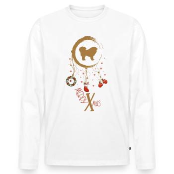 Tibetische Dogge Weihnachten Weihnachtstraumfänger - Männer Premium Bio Langarmshirt - Weiß - Vorne - Nico (187cm)