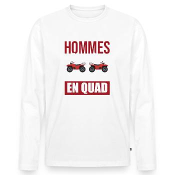 les meilleurs roulent en quad | sport mécanique - T-shirt manches longues Premium bio Homme - blanc - Devant - Nico (187cm)