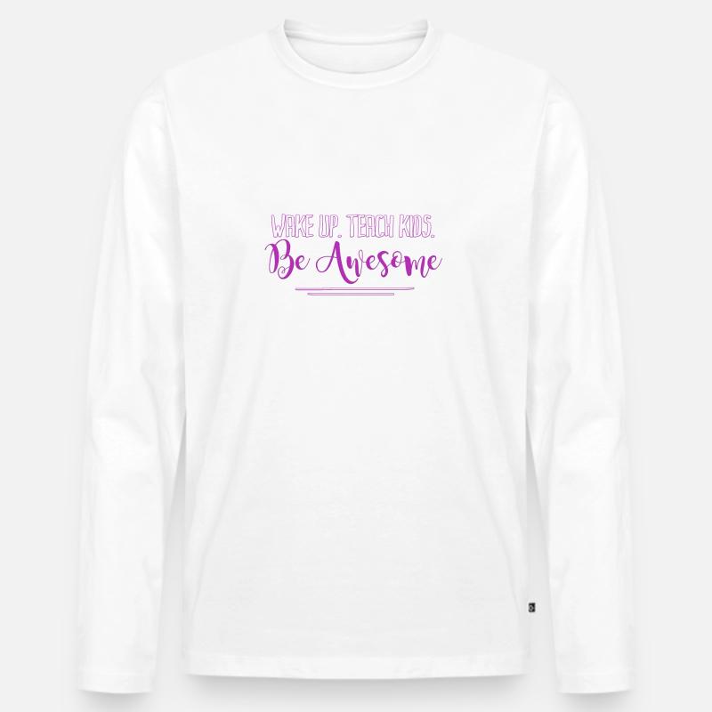 Manager - Männer Premium Bio Langarmshirt - Weiß