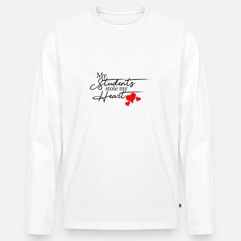Lehrer - Männer Premium Bio Langarmshirt - Weiß