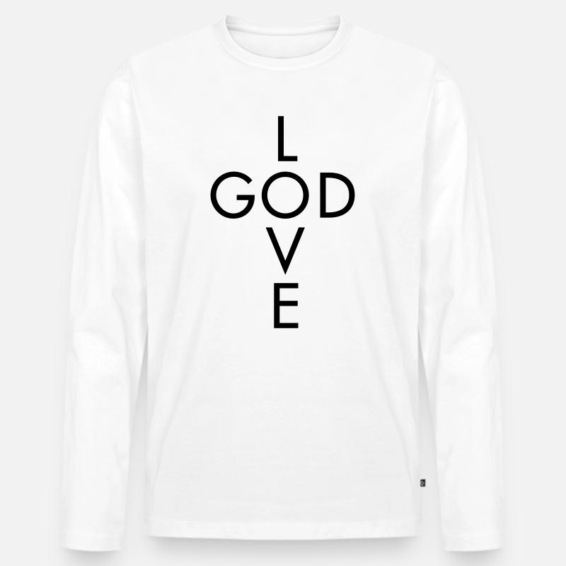 Liebe Gott - Männer Premium Bio Langarmshirt - Weiß