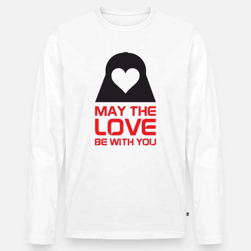 Möge die Liebe mit dir sein - Männer Premium Bio Langarmshirt - Weiß