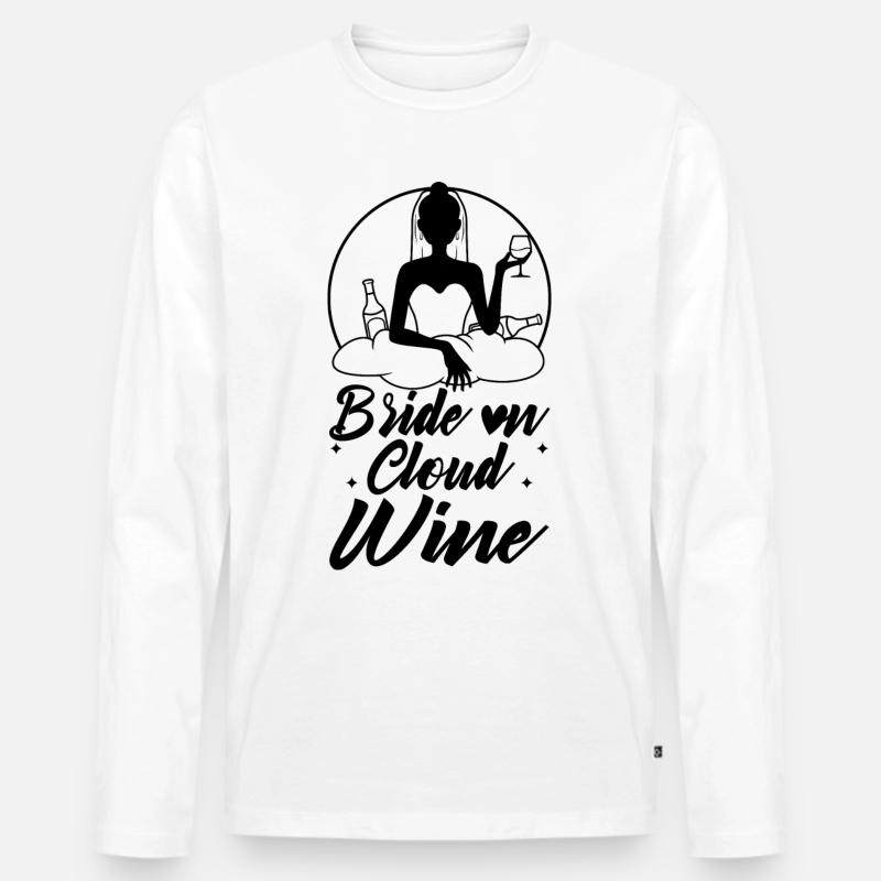 Bride on cloud wine - Männer Premium Bio Langarmshirt - Weiß