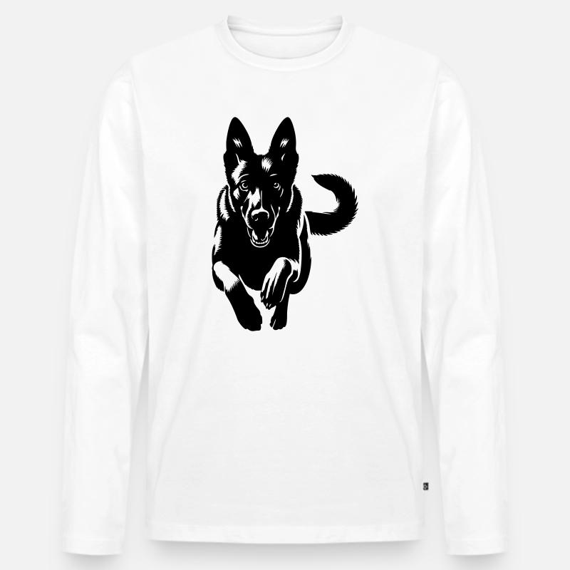 Malinois - Männer Premium Bio Langarmshirt - Weiß