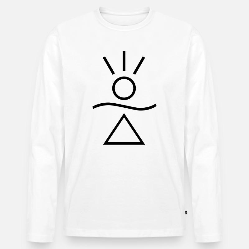 Honnaua - Das Amulett des Glücks - Männer Premium Bio Langarmshirt - Weiß