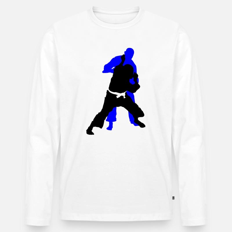 Judo - Männer Premium Bio Langarmshirt - Weiß