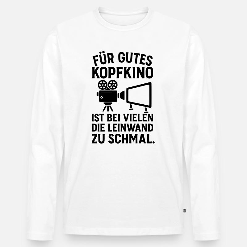 kopfkino leinwand - Männer Premium Bio Langarmshirt - Weiß