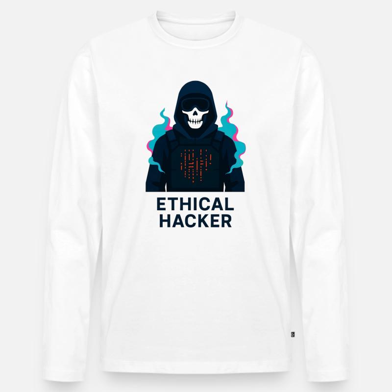 Ethischer Hacker – Cybersicherheit - Männer Premium Bio Langarmshirt - Weiß
