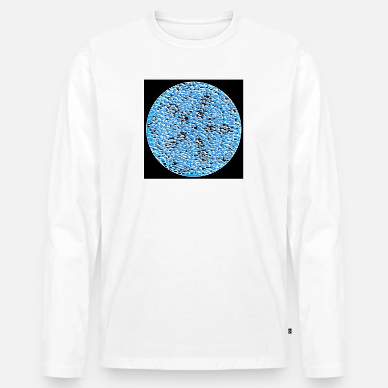 Blauer Kieselmosaikkreis - Männer Premium Bio Langarmshirt - Weiß