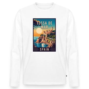 Discover Captivating Tossa de Mar in Spain - Men's Premium Organic Long Sleeve Shirt - white - Front - Nico (187cm)