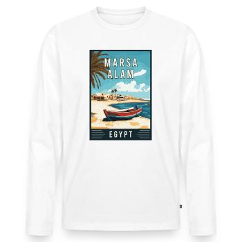 Découvrez le paradis de la mer Rouge Marsa Alam en Égypte - T-shirt manches longues Premium bio Homme - blanc - Devant - Nico (187cm)