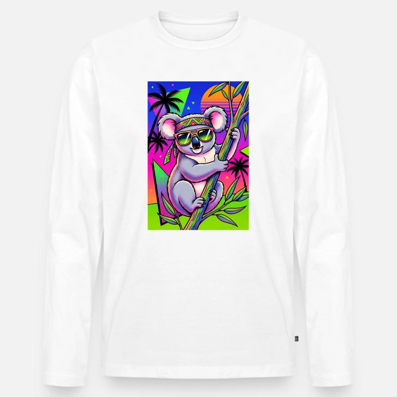 Koala - Männer Premium Bio Langarmshirt - Weiß