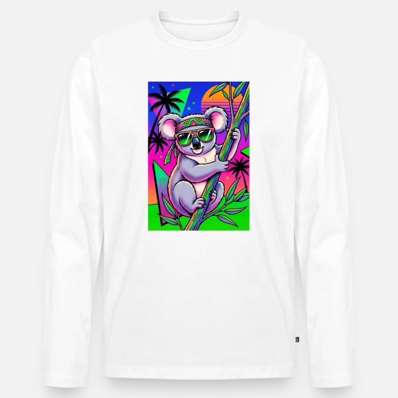Koala - Männer Premium Bio Langarmshirt - Weiß